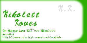 nikolett koves business card